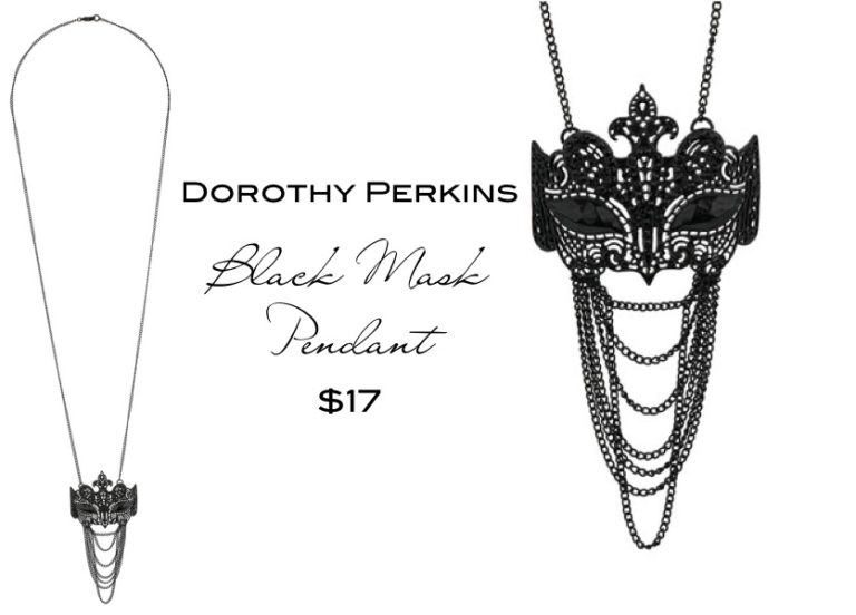 Happy Hour Deal: Dorothy Perkins Black Mask Pendant