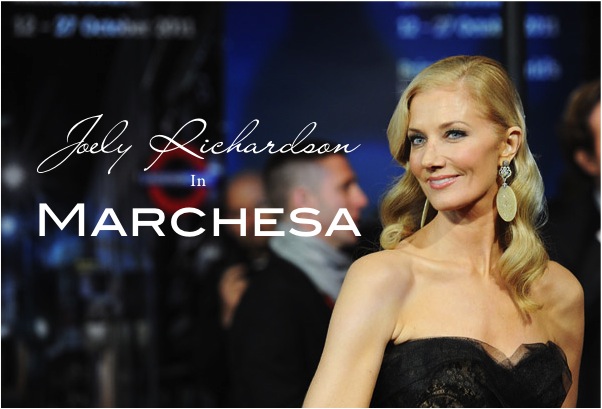 Actress Joely Richardson Dazzles in Marchesa at the ‘Anonymous’ Premiere in London