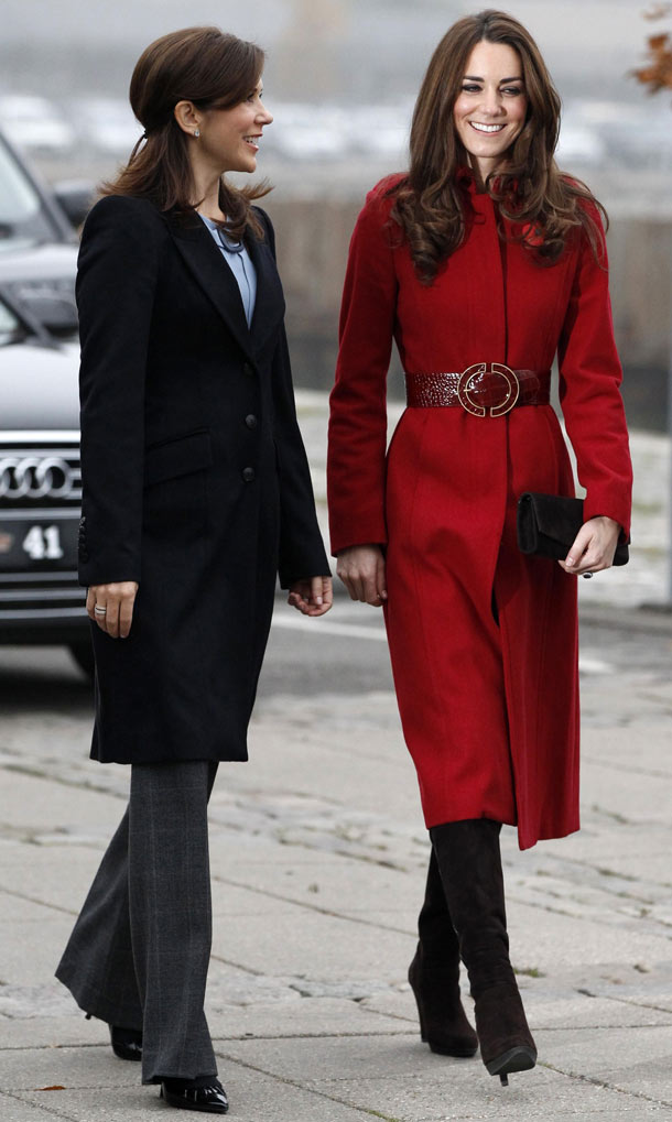 Kate Middleton Wears Red L.K. Bennett Ami Coat in Copenhagen