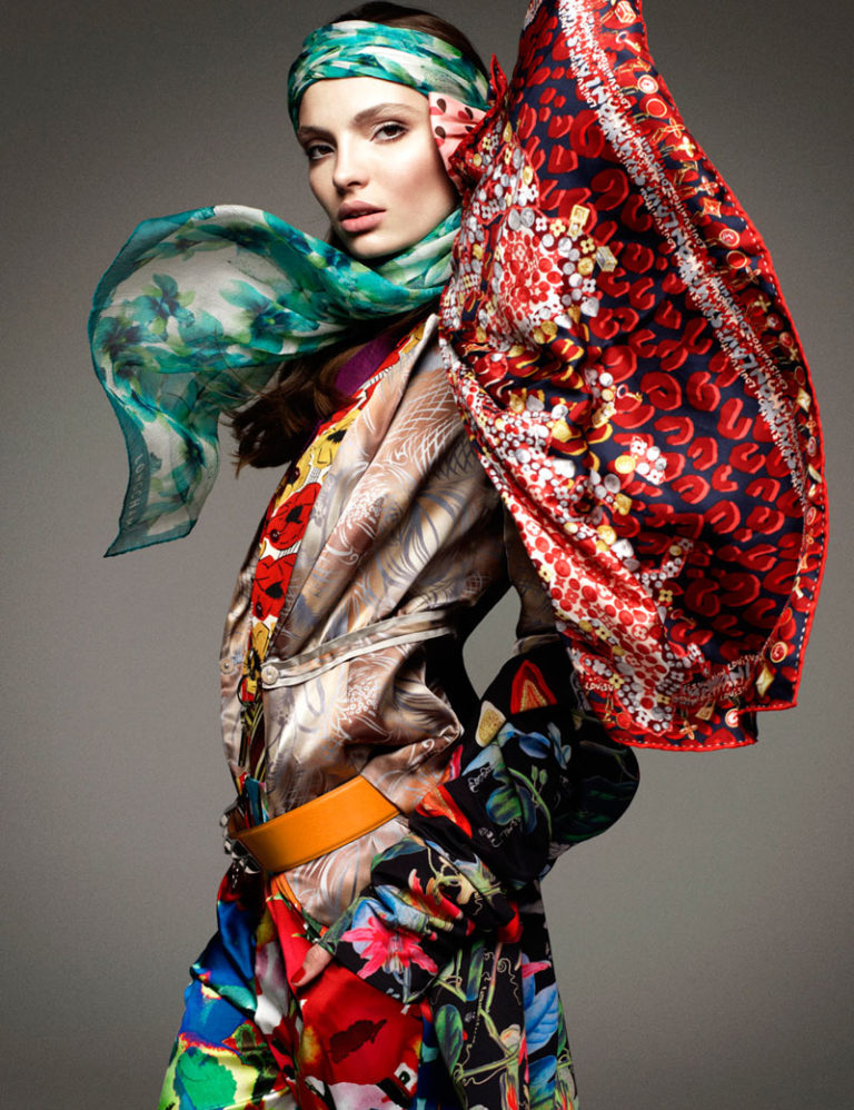 Carola Remer Pretty in Prints for Vogue Germany January 2012