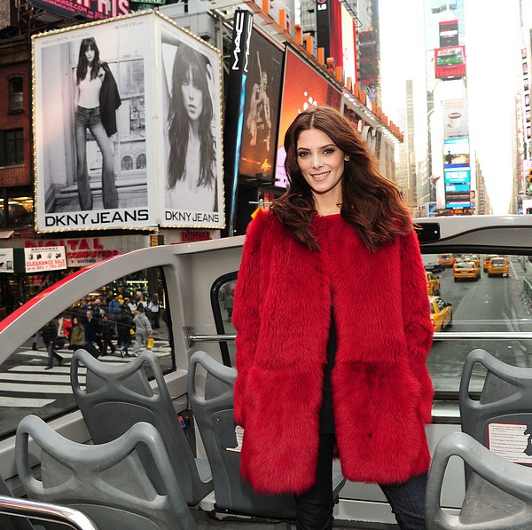 Get the Look: Ashley Greene’s Red DKNY Shearling Coat