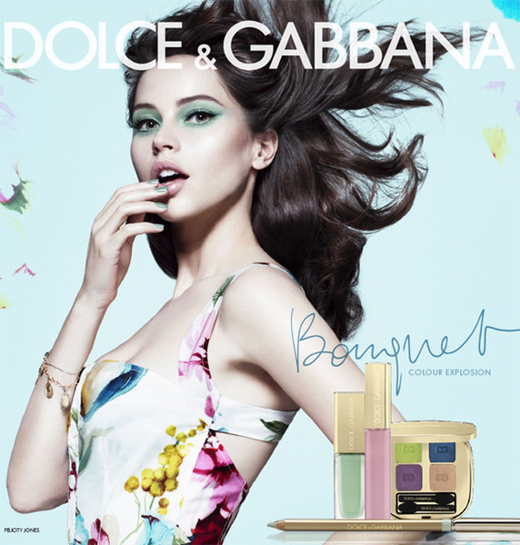 Felicity Jones in Dolce & Gabbana Makeup Bouquet Collection