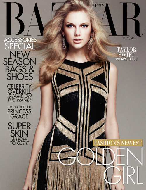 Taylor Swift on Cover of April 2012 Harper’s Bazaar Australia