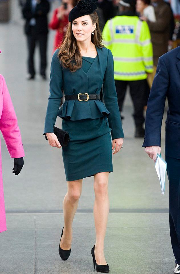 Kate Middleton Wears LK Bennett Peplum Suit for Launch of Diamond Jubilee Tour