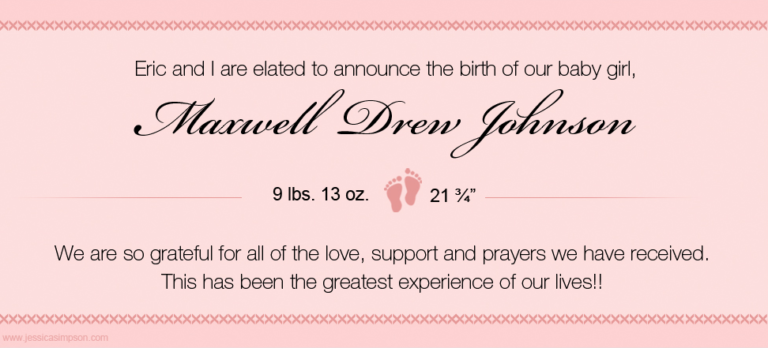 Congratulations Jessica Simpson on the Birth of Her Baby Girl