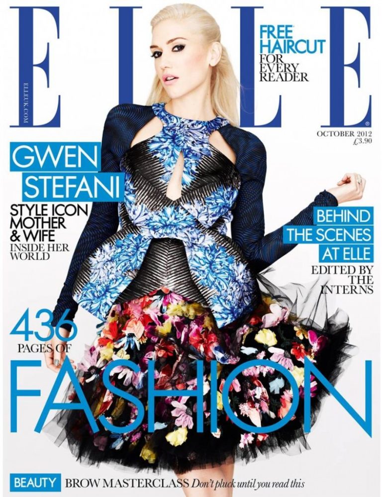 Gwen Stefani Covers October Elle UK in Peter Pilatto