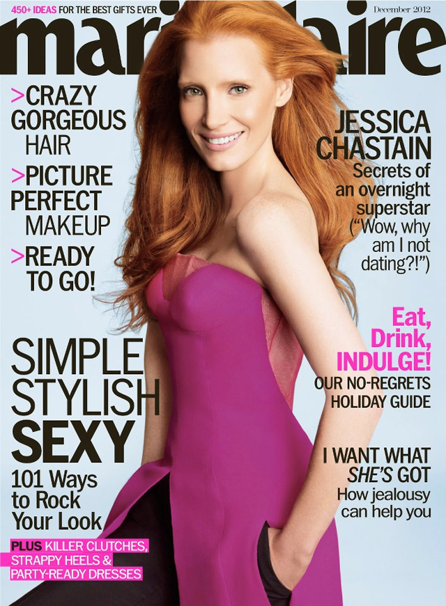 Jessica Chastain Covers Marie Claire December Issue