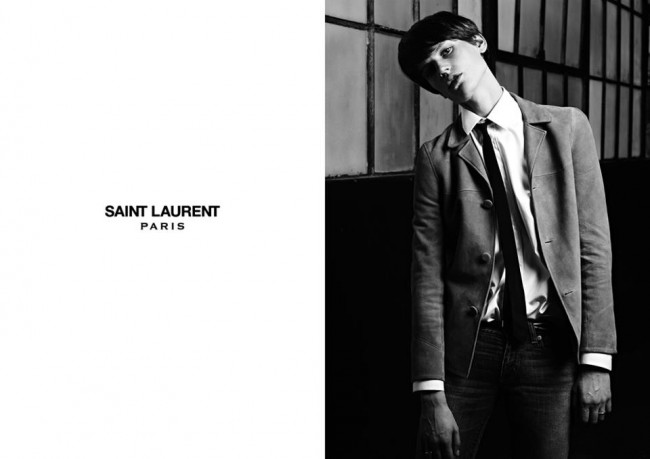 Saskia de Brauw Fronts Saint Laurent Paris Menswear Campaign