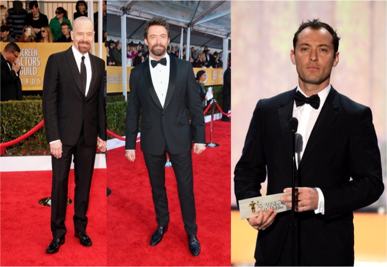 Brian Cranston, Hugh Jackman and Jude Law in Prada at SAG Awards