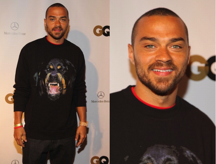Jesse Williams in Givenchy at 2013 GQ Super Bowl Party