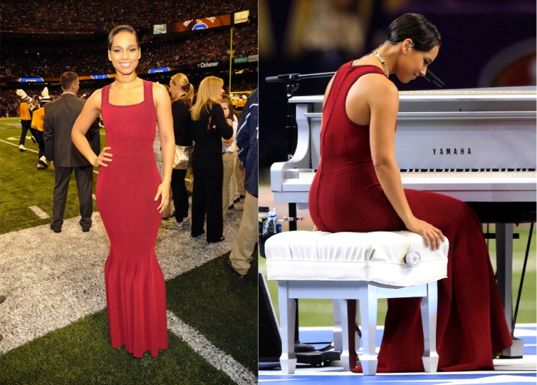 Alicia Keys in Alaia at Super Bowl Opening Ceremony
