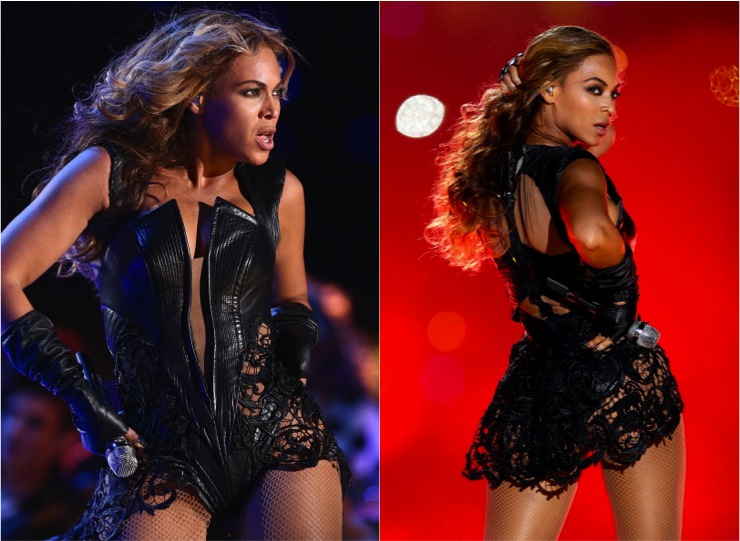 Beyonce in Custom Rubin Singer for Pepsi Super Bowl Half Time Performance