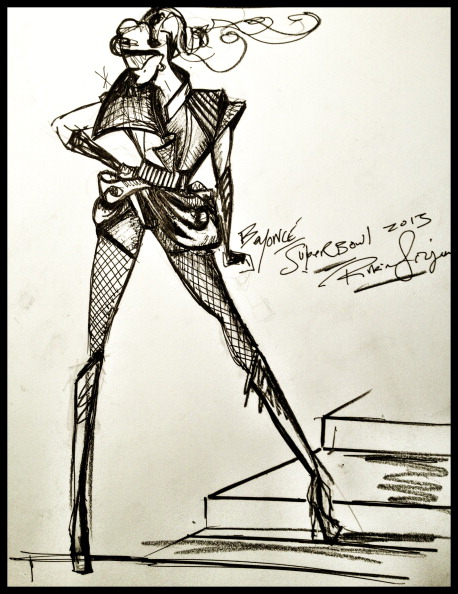 Sketch Of Beyonce's Super Bowl Halftime Performance Costume