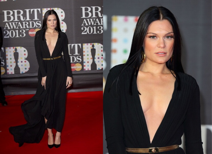 Jessie J in Versace at 2013 Brit Awards