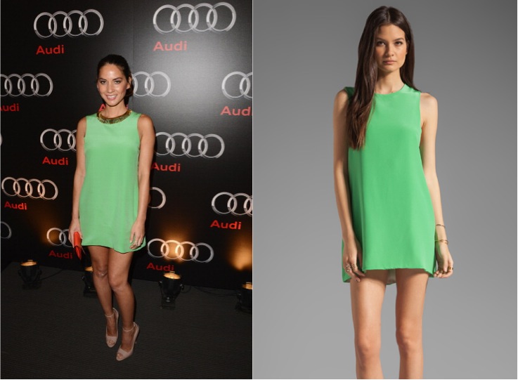 Olivia Munn in Naven Twiggy Dress at Audi Super Bowl Party