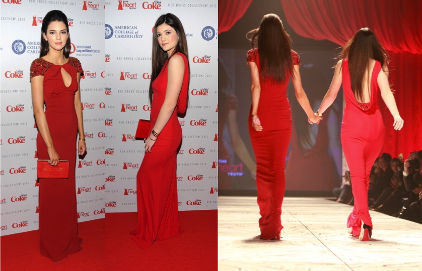 Kendal and Kylie Jenner in Badgley Mischka 
