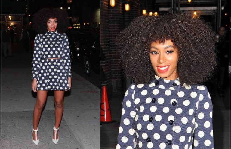 Solange Knowles in Moschino – The Late Show with David Letterman
