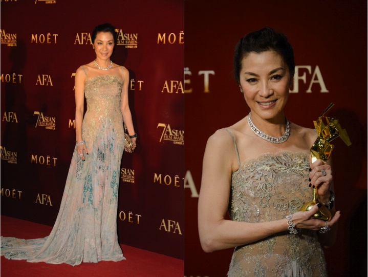 Michelle Yeoh in Elie Saab Couture at the 2013 Asian Film Awards