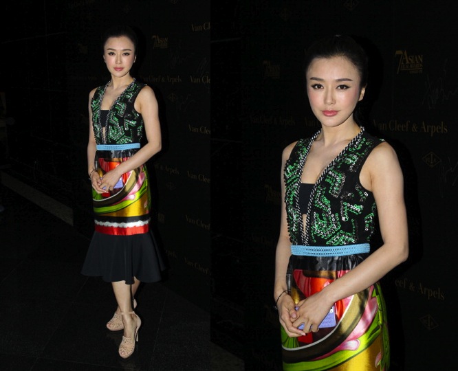 Qin Lan in Peter Pilotto at 2013 Asian Film Awards Cocktail Party