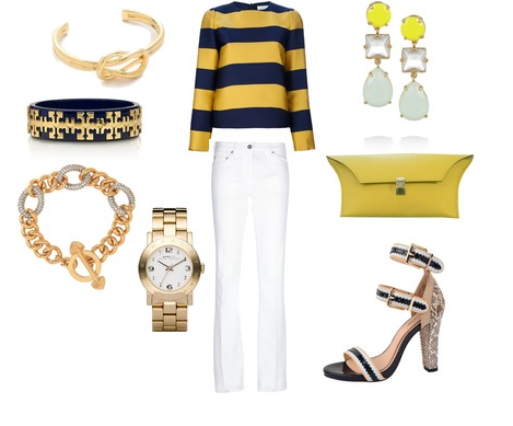 Outfit of the Day: Yellow Stripes and White Jeans