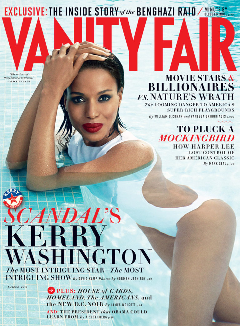 Kerry Washington In Olivia Pope White on Vanity Fair August Cover