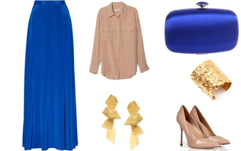 Meetings to Martinis: The Blue Maxi Skirt