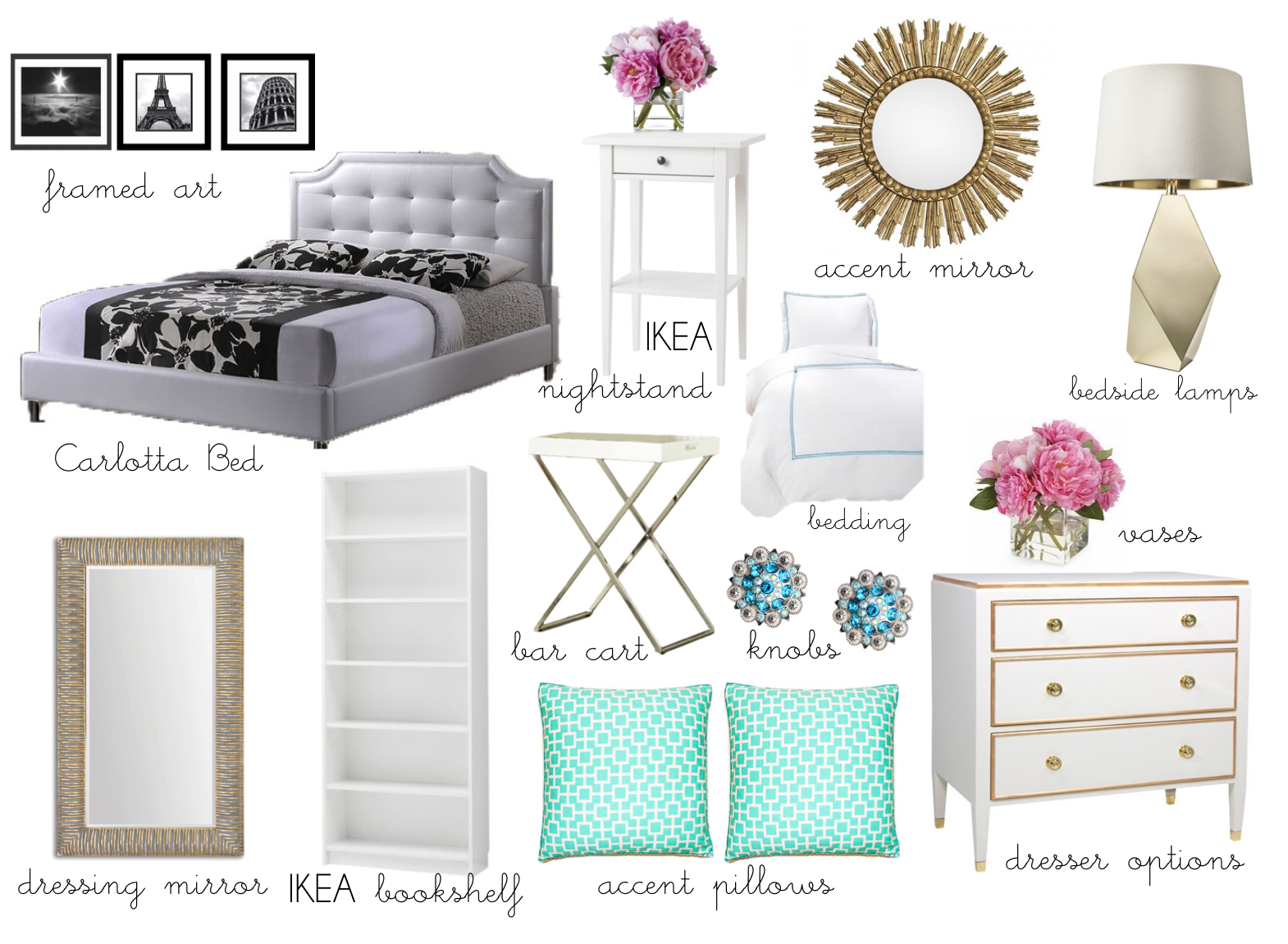 Glamazon Diaries White and Gold Bedroom Inspiration