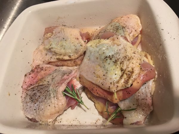 Pan Roasted Chicken Thighs Prep