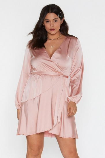 Nasty Gal Touch and Go Wrap Satin Dress
