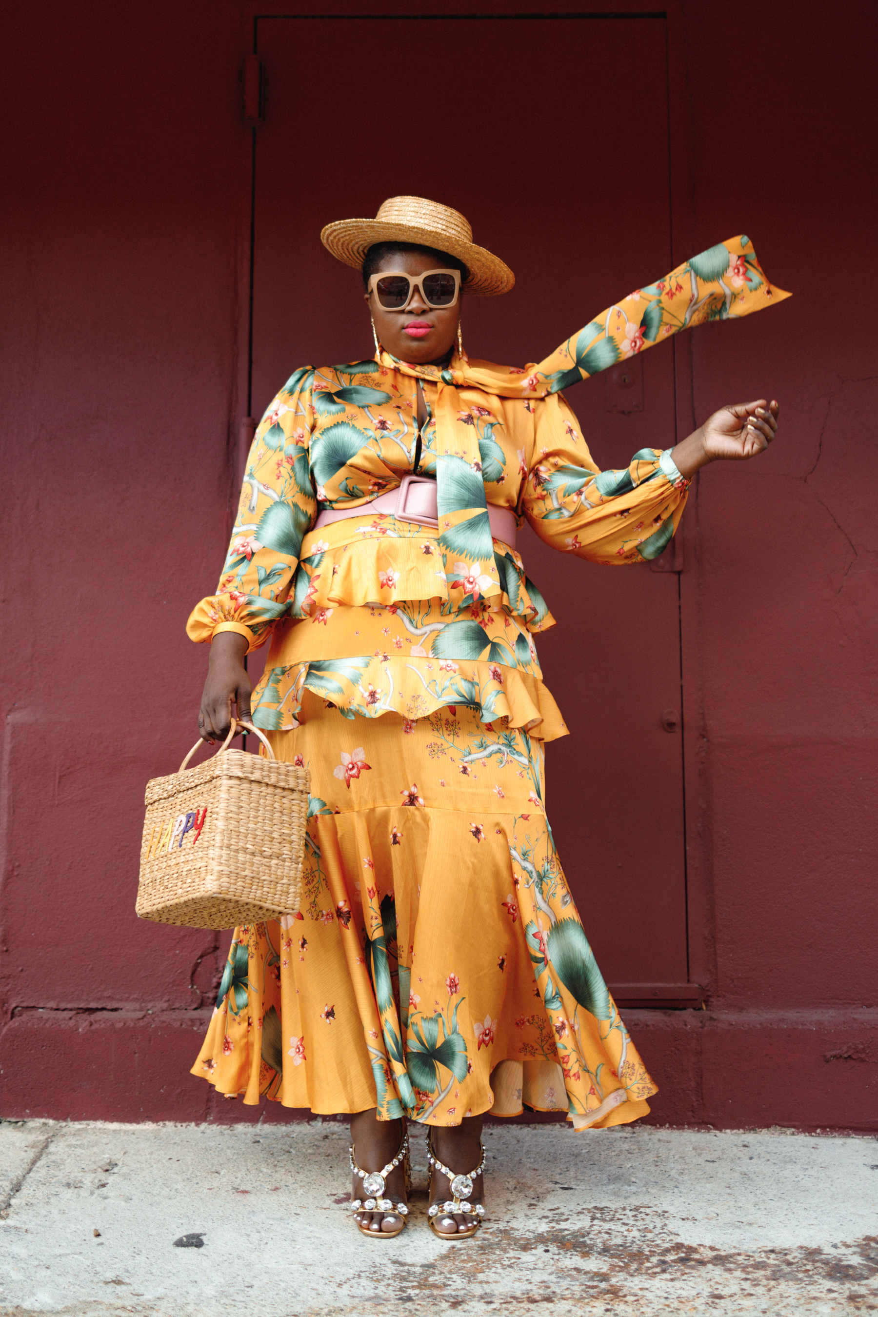 What to Pack for Winter Beach Vacation Johanna Ortiz x H&M yellow ruffle dress