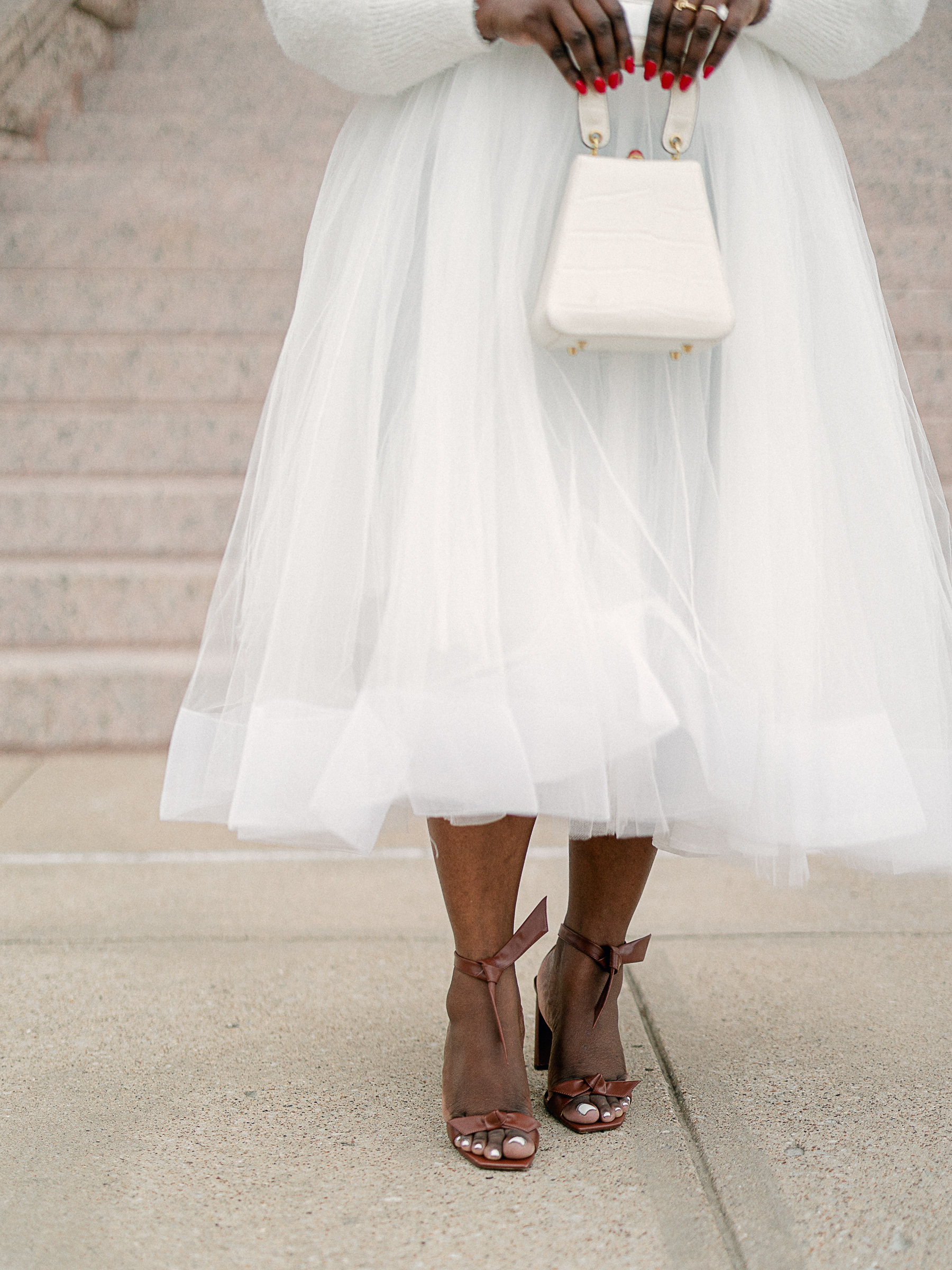 Alexandre Birman Clarita Sandals - White Tulle Skirt wedding inspo