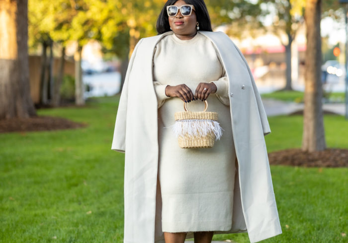 how to style a sweater dress in the fall