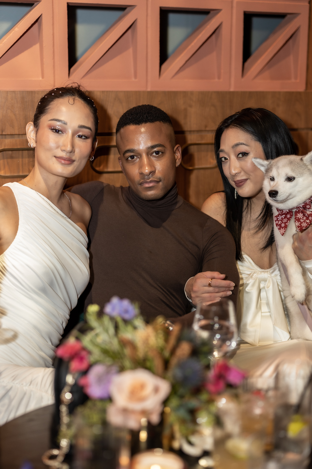 Isabel Tan of Pretty Frowns, photographer Marcus V. Richardson, Serena Goh and her dog Luna
