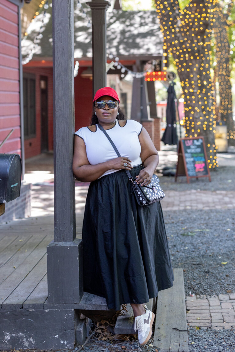 Black midi skirt